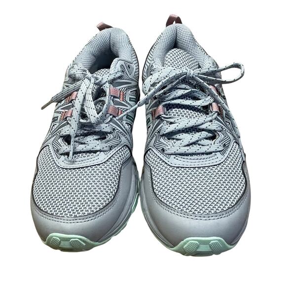 Asics Gel Venture 8 Running Shoes Women's Size 6.5 Gray/Green/Pink EUC - Picture 1 of 8